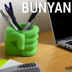 Hand shaped 3d printed pen holder, by Bunyan.