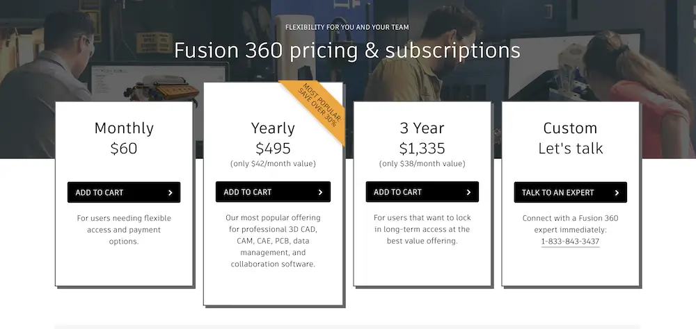 fusion 360 pricing
